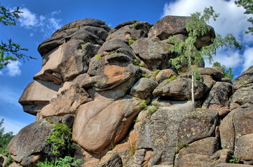 Panorama Parku Stołby w pobliżu Krasnojarska