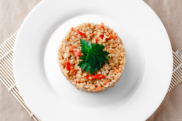 Bulgur with chicken and vegetables