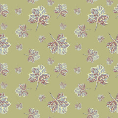 Seamless Pattern with Leaves. Autumn Leaves.