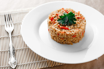 Bulgur with chicken and vegetables