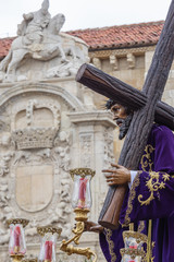 Fototapeta na wymiar Nazareno, procession Holy Friday. Leon, Spain. Holy Week 2019. 4/15/2019