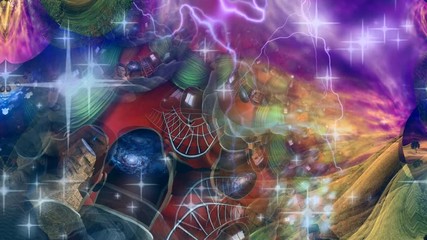 Surreal composition. Endless thoughts and fractal dimensions