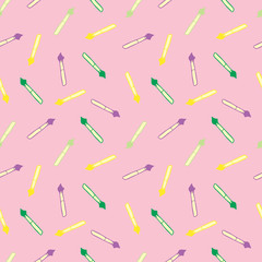 Seamless Pattern with Colorful Pens. Back to School Background
