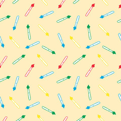 Seamless Pattern with Colorful Pens. Back to School Background