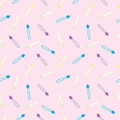 Seamless Pattern with Colorful Pens. Back to School Background