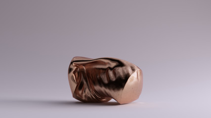 Bronze Cylinder Crushed Sculpture 3d illustration 3d render