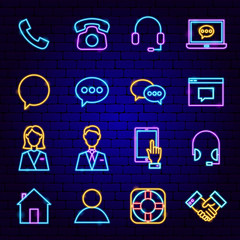 Contact Us Neon Icons © anna_leni