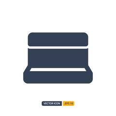 laptop icon in Glyph style isolated on white background. for your web site design, logo, app, UI. Vector graphics illustration and editable stroke. EPS 10.