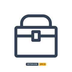 briefcase icon in Outline style isolated on white background. for your web site design, logo, app, UI. Vector graphics illustration and editable stroke. EPS 10.