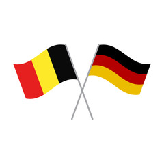 Belgian and German flags vector isolated on white