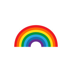 Rainbow icon vector isolated on white