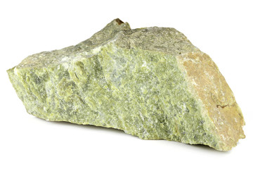 lizardite (Norwegian jade) isolated on white background