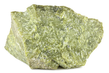 lizardite (Norwegian jade) isolated on white background