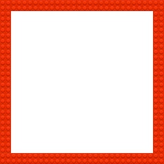 Vector frame from kids construction/building blocks/bricks. For kids party, birthday. Background with toys. Suitable for greetings card, holidays.