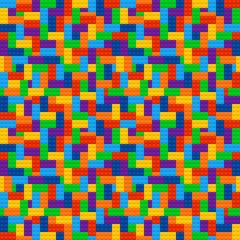 Vector frame from kids construction/building blocks/bricks. For kids party, birthday. Background with toys. Suitable for greetings card, holidays. © Veaceslav