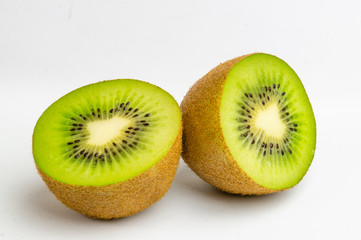 Fototapeta premium hafe kiwi fruit isolated on white background