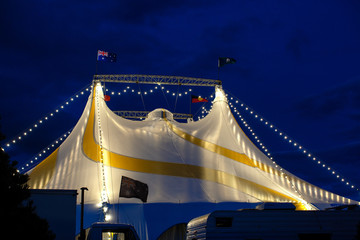 Circus tents at night
