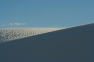 White gypsum sand dunes at White Sands National Park, New Mexico, won