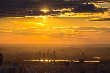 Fototapeta premium Moscow cityscape at sunset