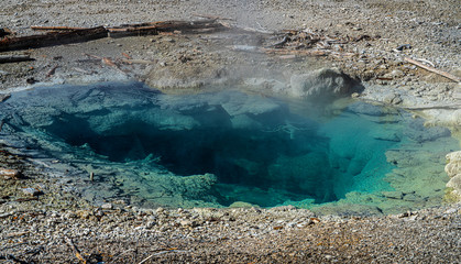 NORRIS GEYSER BASIN, MYSTIC SPRING, Yellowstone National Park