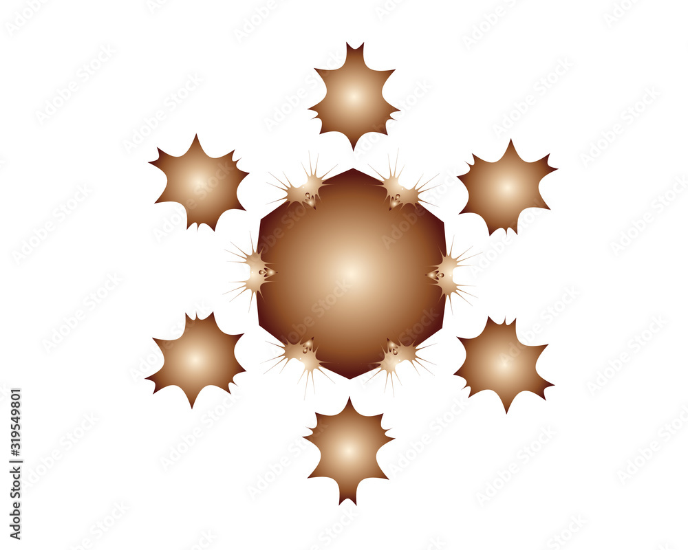 Poster colorful shapes of the object in various abstract designs. vector illustration on white background.
