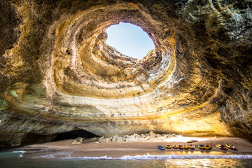 Benagil Sea Cave on Praia de Benagil, Portugal