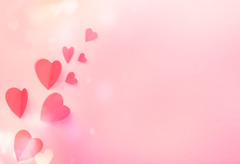 Valentine's day romantic heart decorated empty space background,mother's day.