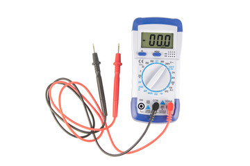 Digital multimeter isolated on white background with clipping path