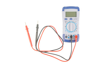 Digital multimeter isolated on white background with clipping path