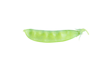Sugar Pea, Snow peas isolated on white background with clipping path.