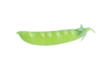 Sugar Pea, Snow peas isolated on white background with clipping path.