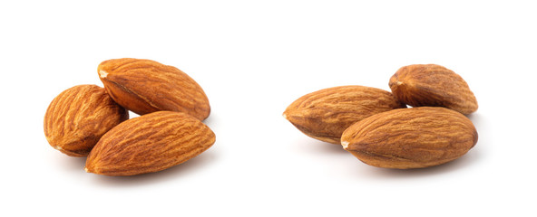 Almonds isolated on white background