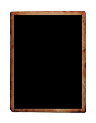 Old photo frame isolated on white. Vintage paper