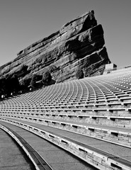 Red Rocks in Black and White 
