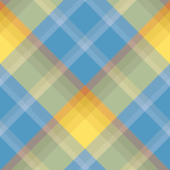 Seamless pattern in stylish discreet yellow, blue and green-grey colors for plaid, fabric, textile, clothes, tablecloth and other things. Vector image. 2