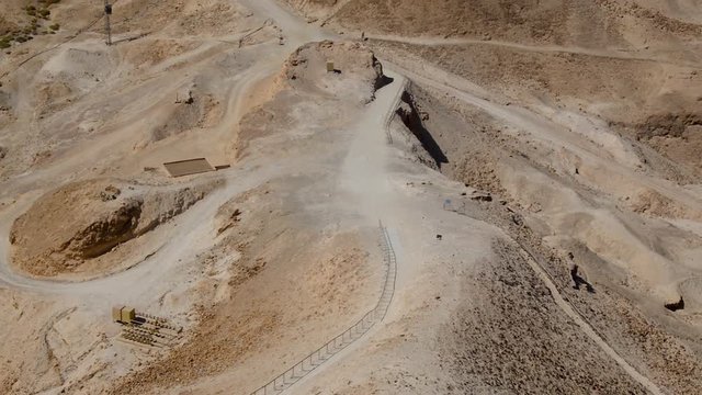 Remains of ancient Roman ramp used for attack to the fortress at Masada National Park in Israel.