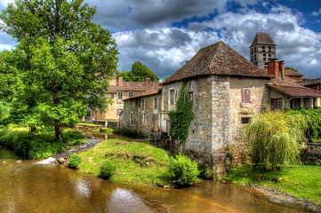 Fototapeta na wymiar Mill in the Village of Saint-Jean-de-Cole, France