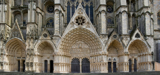 Facade of the Cathedral of Bourges, France