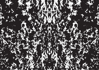 Black and white vintage grunge futuristic background. Suitable to create unique overlay textures with the effect of scratching, breaking, antiquity and old materials. Symmetric vector texture.