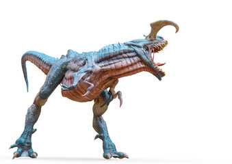 alien dinosaur is calling the others in a white background