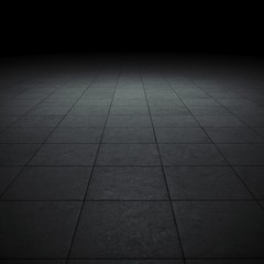 Empty spot lit dark background, 3d render