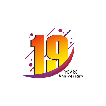 19 Years Anniversary Template Design