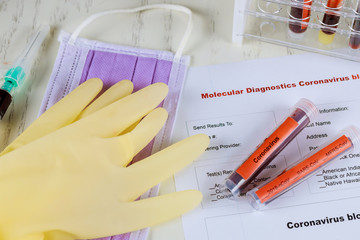 Coronavirus. Protective medical face mask on a chinese pneumonia 2019 ncov virus