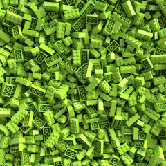 Green toy bricks background