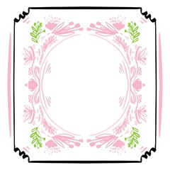 Hand drawn vintage floral spring frame for your design.