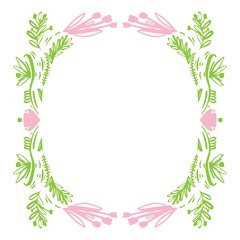 Fototapeta na wymiar Hand drawn vintage floral spring frame for your design.