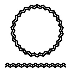 Vector Rounded Corner Circle Black Frame, Isolated On White