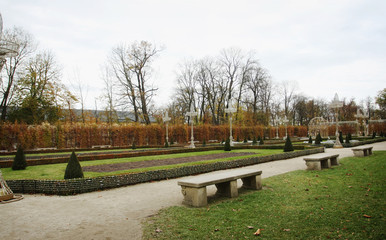Beautiful public garden in Wilanow, Poland - 319572663