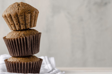 Chaga muffins - Superfood Trend on white background