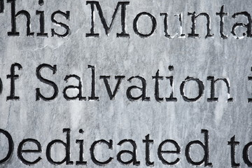 Plaque With Engraved Words For Salvation